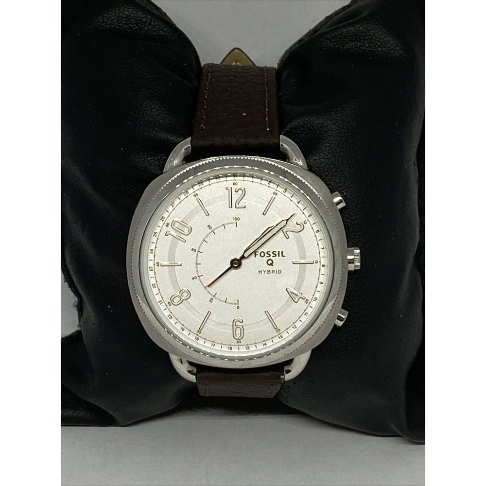 Fossil FTW1200 Women's Brown Leather Silver Analog Dial Hybrid Smartwatch CM627